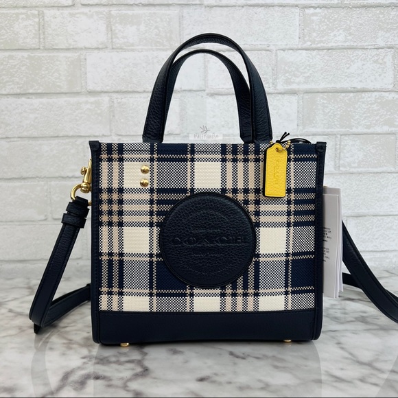 Coach Handbags - Coach Dempsey Tote 22 With Garden Plaid Print And Coach Patch Crossbody Midnight